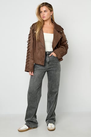 Woven Polyester Fiber Veste Femme Style Street Tie-up h5 Image8