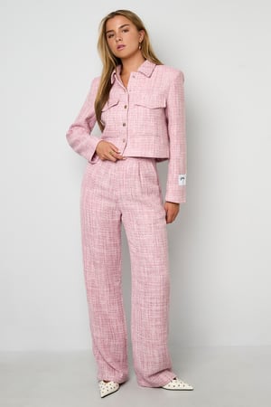 Tessuto in Fibra di Poliestere Giacca Donna Elegante a quadri Statement h5 Immagine5