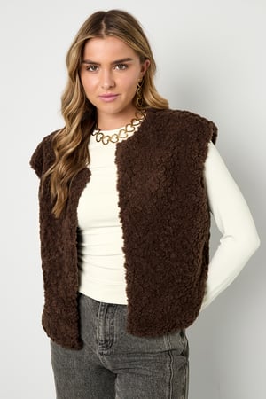 Woven Polyester Fiber Gilet Femme Casual Solid Color Fall/Winter h5 Image2