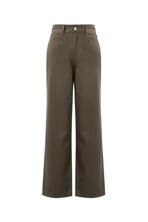Coton Tissé Pantalon Droit Femme Casual Couleur Unie h5