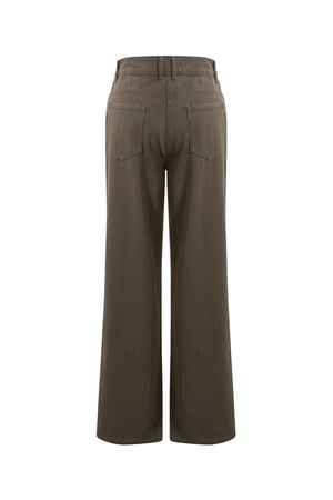 Coton Tissé Pantalon Droit Femme Casual Couleur Unie h5 Image2