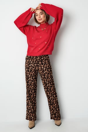 Akrilik Örgü Sweatshirt Kasual Kalp Desenli Sonbahar/Kış h5 Resim8