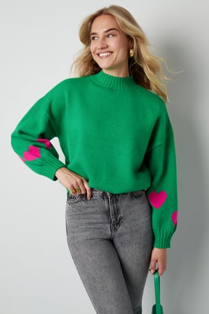 Suéter Oversized para Mujer de Mezcla de Lana Tejida con Aplicación de Corazón h5 Imagen2