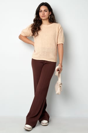 Nylon Women's Short Sleeve Top Knitted Back Tie Design h5 Picture10