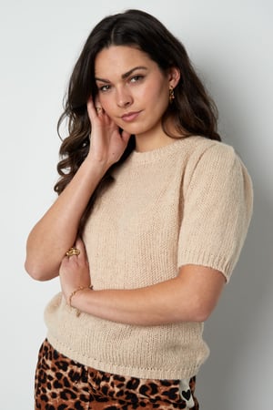 Nylon Women's Short Sleeve Top Knitted Back Tie Design h5 Picture11