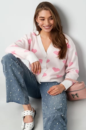 Viscose Knitted Women's Cardigan Cute Heart Pattern Fall/Winter h5 Picture8