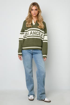 Knitted Polyester Fiber Women's Knit Sweater Sporty Letters h5 Picture5