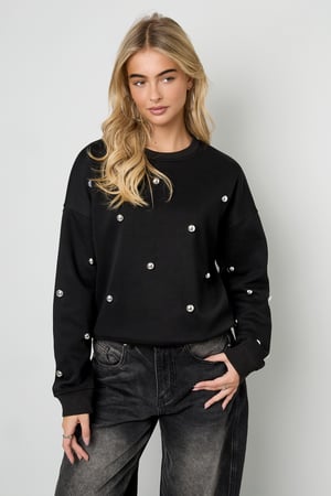 Maglia Cotone Donna Maglione Lungo Manica Casual Puntini h5 Immagine8