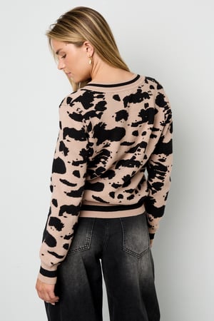 Knitted (including crochet and woolen fabrics) Leopard Print Women's V-Neck Sweater Fall/Winter Casual h5 Picture5