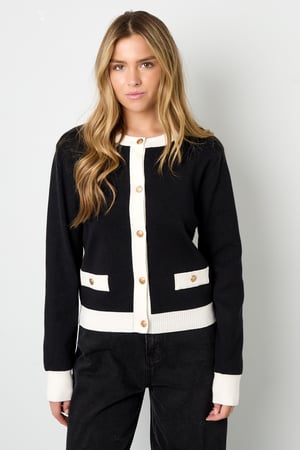 Knitted Polyester Women's Knit Cardigan Casual Color Clash h5 Picture6