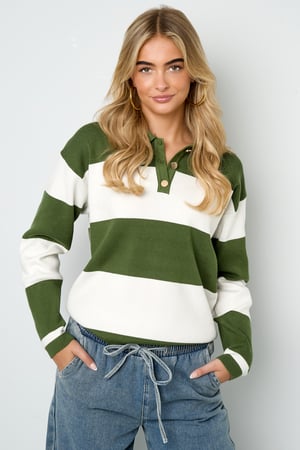 Suéter Polo de Mujer de Viscosa Tejida Rayas Otoño/Invierno h5 Imagen6