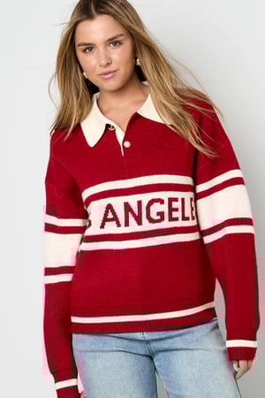 Knitted Polyester Fiber Women's Knit Sweater Sporty Letters h5 Picture6