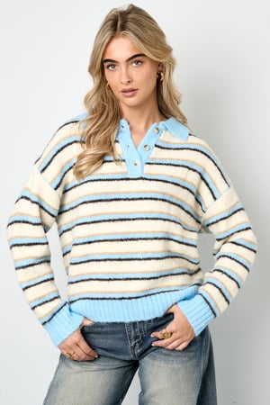 Gebreide Polyestervezel Vrouwen Trui Casual Strepen h5 Afbeelding9