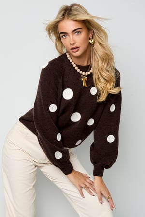 Knitted Polyester Fiber Women's Knit Sweaters Casual Polka Dots h5 Picture4