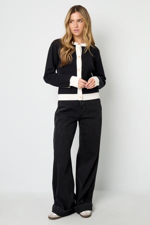 Knitted Polyester Women's Knit Cardigan Casual Color Clash h5 Picture8