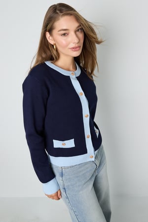 Knitted Polyester Women's Knit Cardigan Casual Color Clash h5 Picture4