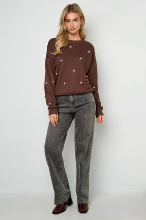 Maglia Cotone Donna Maglione Lungo Manica Casual Puntini h5 Immagine9