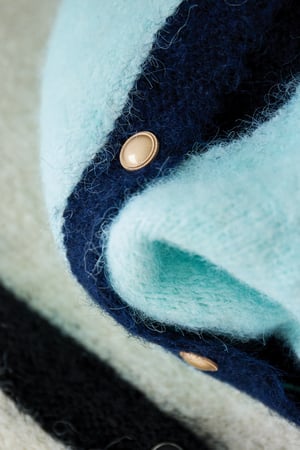 Knitted Polyester Fiber Women's Knit Cardigan Casual Color Clash h5 Picture10