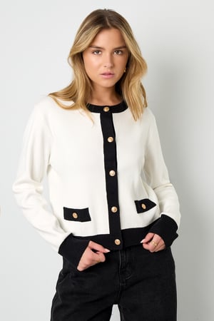 Knitted Polyester Women's Knit Cardigan Casual Color Clash h5 Picture9