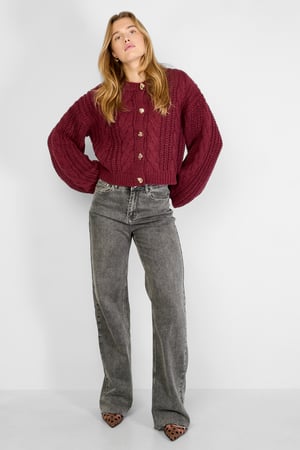 Gebreide Polyestervezel Vrouwen Cardigan Herfst/Winter Elegante Solide Kleur h5 Afbeelding8