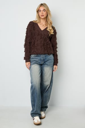 Knitted Polyester Fiber Women's V-Neck Sweater Casual Solid Color h5 Picture9