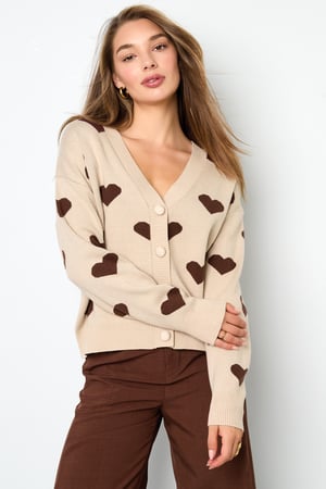 Viscose Knitted Women's Cardigan Cute Heart Pattern Fall/Winter h5 Picture4