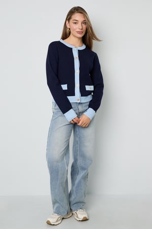 Knitted Polyester Women's Knit Cardigan Casual Color Clash h5 Picture7