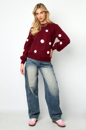Knitted Polyester Fiber Women's Knit Sweaters Casual Polka Dots h5 Picture11