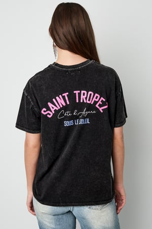 Pamuk Kadın T-shirt Oversized Saint Tropez Baskı h5 Resim5