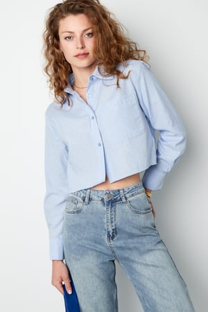 Coton Femme Chemise Courte Boutonnée Classique h5 Image2