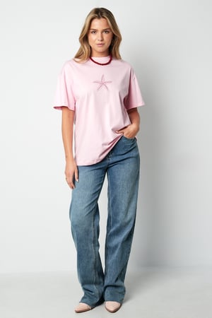 Coton T-shirt Femme Casual Broderie Étoile de Mer h5 Image5