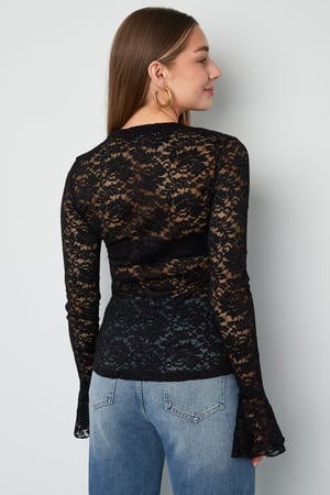 Woven Polyester Long Sleeve Tops Elegant Lace Panel h5 Picture9