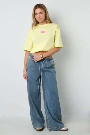 Baumwolle Gestrickte Damen T-Shirt Casual Letters h5 Bild11