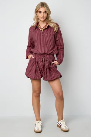 Woven Cotton Women's Shorts Casual Stripes h5 Picture5