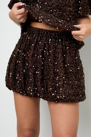 Gonna corta donna in fibra di poliestere tessuta elegante paillettes h5 Immagine7