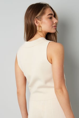 Viscose Dames mouwloze top V-hals knoopvoorkant h5 Afbeelding6