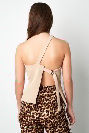 Top Sin Mangas de Poliéster para Mujer con Hombro Único Diseño Asimétrico h5 Imagen8