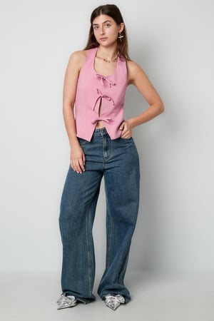 Woven Polyester Fiber Women's Sleeveless Top Casual Bow Detail h5 Picture6