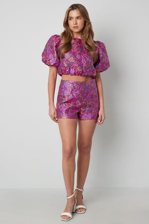 Polyester Women's Short Sleeve Top Puff Sleeve Floral Print h5 Picture6