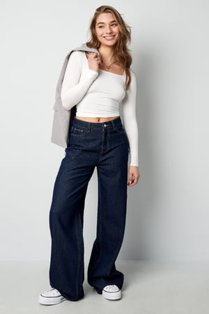 Polyester Women's Long Sleeve Crop Top Square Neckline Bodycon Fit h5 Picture4