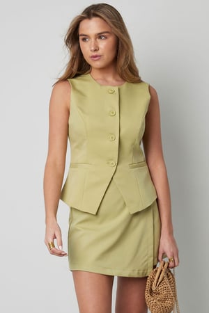 Polyester Women's Sleeveless Top Structured Button-Down Design h5 Picture3