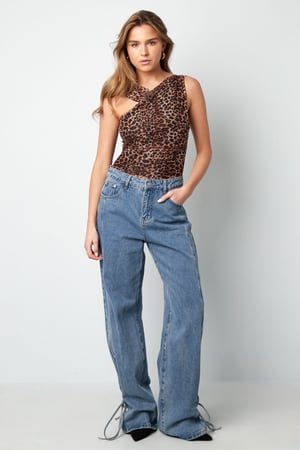 Knitted Polyester Fiber Women's Bodysuit Leopard Print Sporty h5 Picture5