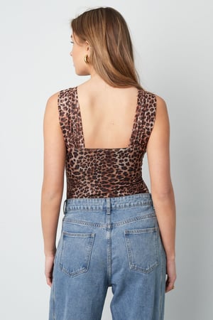 Knitted Polyester Fiber Women's Bodysuit Leopard Print Sporty h5 Picture3