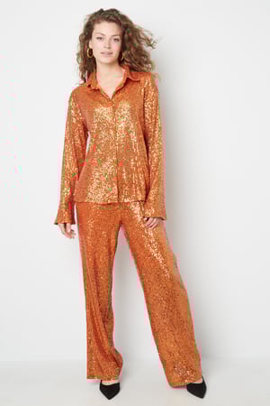Polyester Sequin Women's Blouse Shimmering Long Sleeve h5 Picture3