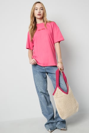 Cotton Women's T-shirt Oversized Saint Tropez Print h5 Picture4