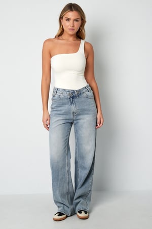 Knitted Nylon Shapewear Bodysuit One-Shoulder Spring/Summer Solid Color h5 Picture5