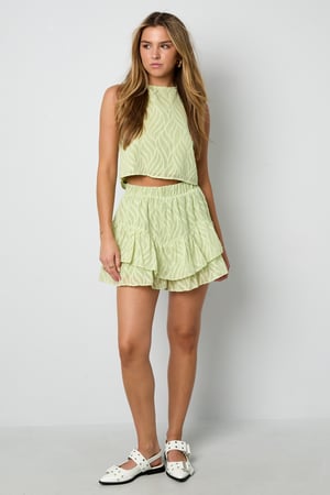 Tissu en Fibre de Polyester Femmes Tops Sans Manches Élégant Botanique Ensemble de 2 Pièces h5 Image7