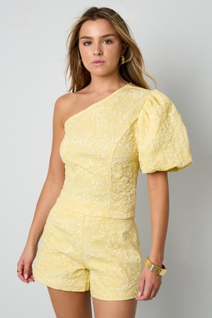 Woven Polyester Fiber Women's One-Shoulder Top Elegant Floral Print h5 Picture4