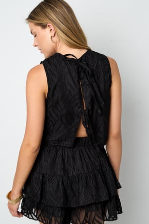 Tissu en Fibre de Polyester Femmes Tops Sans Manches Élégant Botanique Ensemble de 2 Pièces h5 Image6