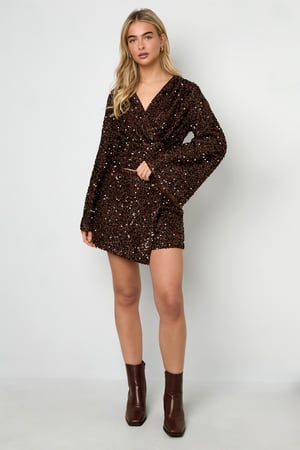 Tejido de Fibra de Poliéster Mujer Tops de Manga Larga Conjunto de 2 Piezas Lentejuelas h5 Imagen5